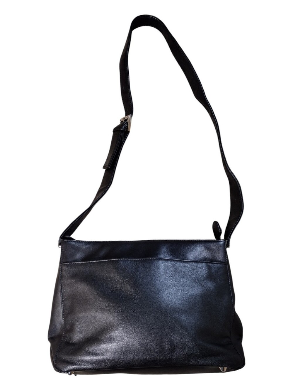Vintage Charter Club Black Leather Shoulder Bag